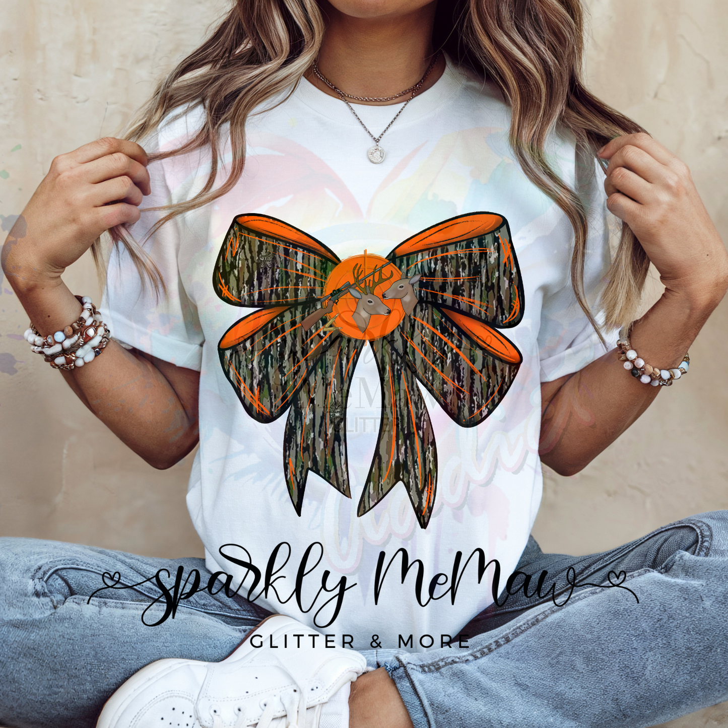 Camo Hunting Bow  Ready to Press DTF Transfer (Fabrics only)