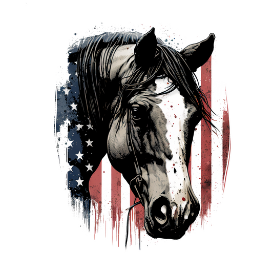American Horse UV DTF Decal 3.5 x 3 inches