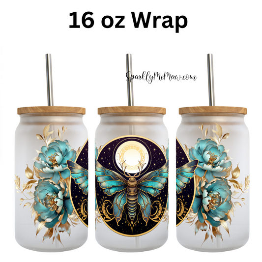 Blue Moth UV DTF 16 oz Wrap