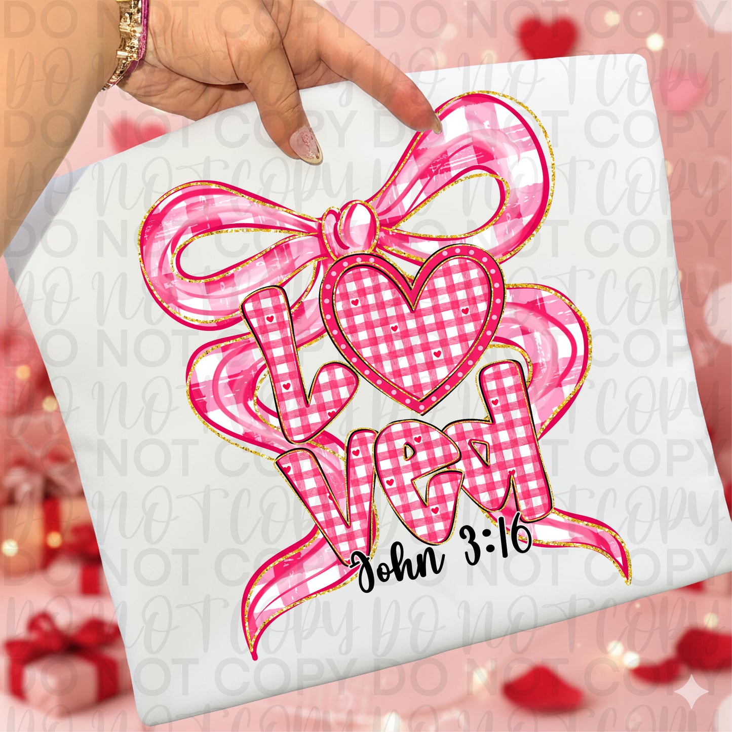 Coquette Loved John 3 16 DTF Transfer