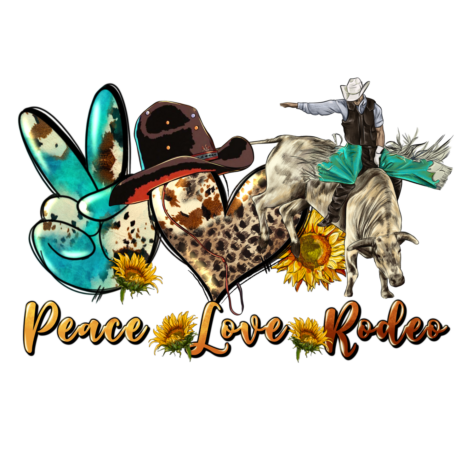 Peace Love Rodeo UV Decal 4 x 5.5 inches