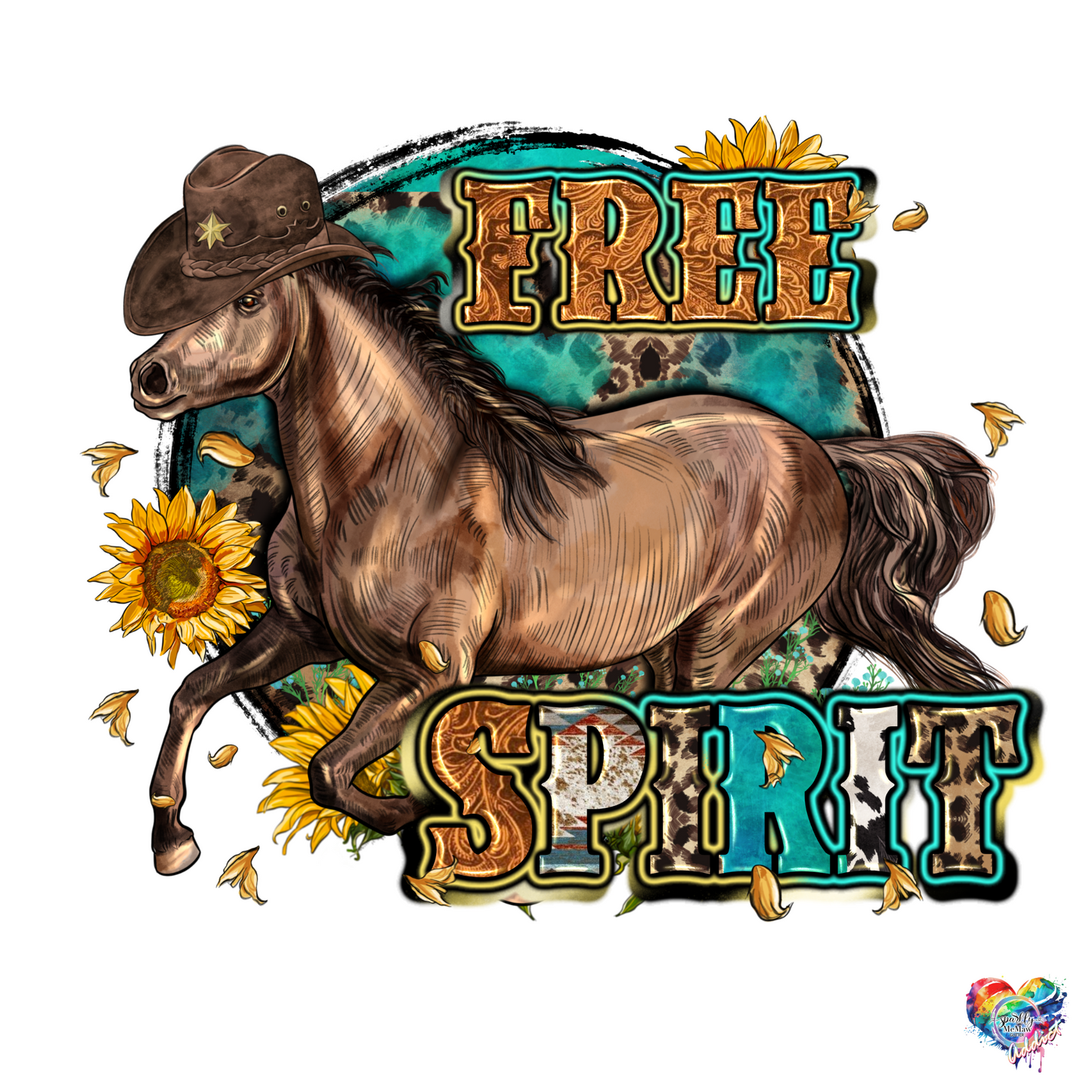 Free Spirit UV Dtf Decal 4 x 4.5 inches