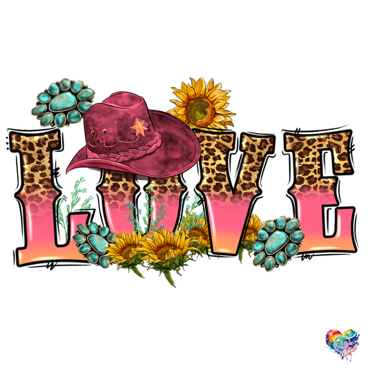 Cowgirl Love UV DTF Decal 4 x 6.5 inches
