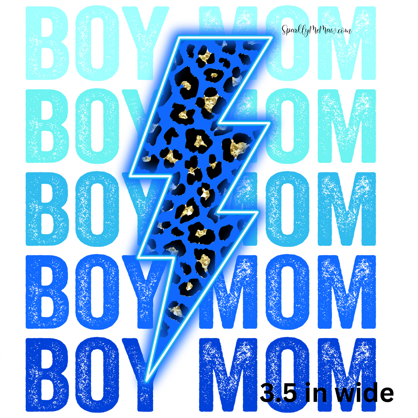 Boy Mom Stacked Blue UV 3.5 inch wide Decal