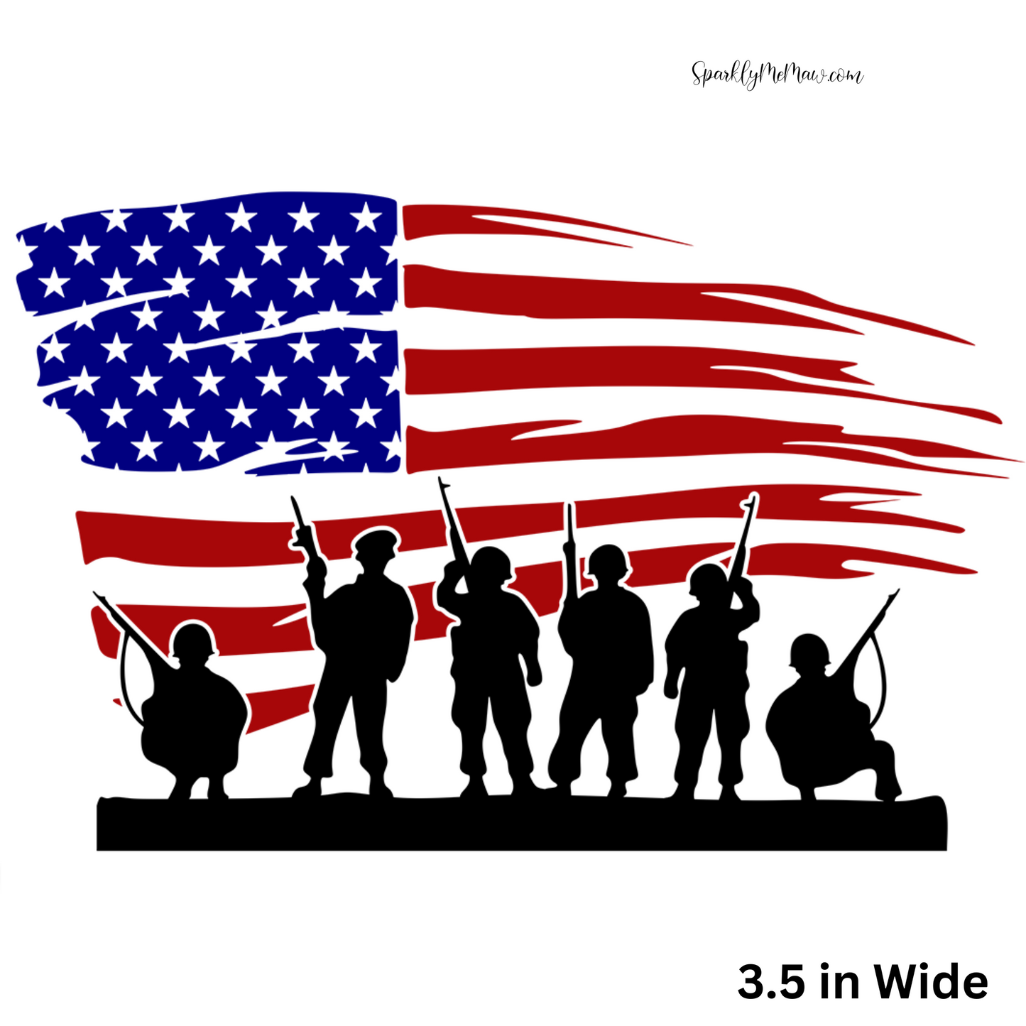 Soldiers And Flag UV 4  inch Decal
