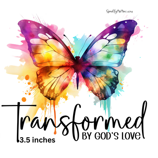 Transformed By God's Love UV 3.5 inch decal