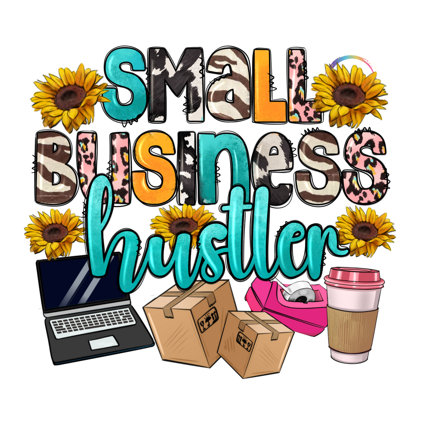 Small Business Hustler UV Decal 4 x 4.5 in