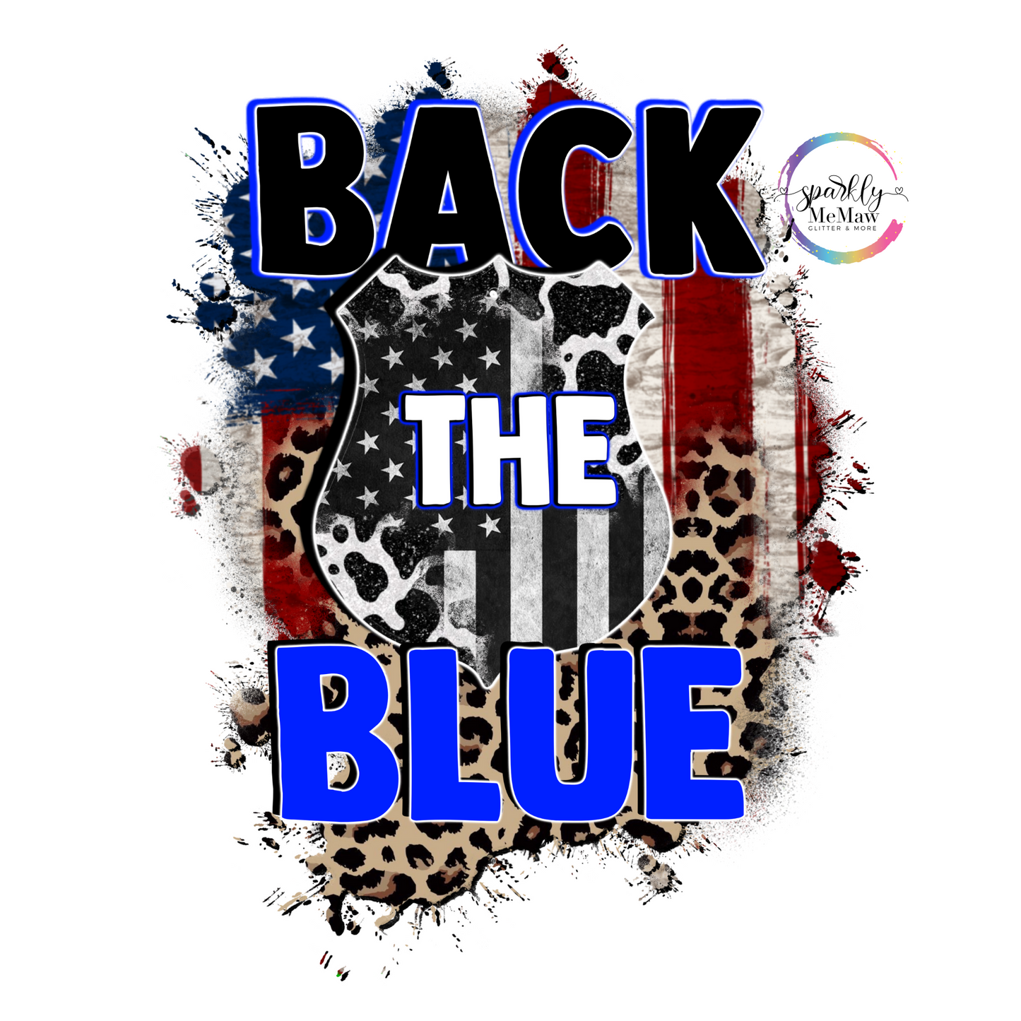 Back the Blue  version 1 UV Decal 4 x 3 in.