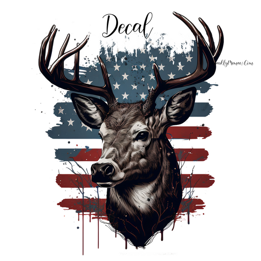 American Deer UV DTF Decal 4 x 3 inches