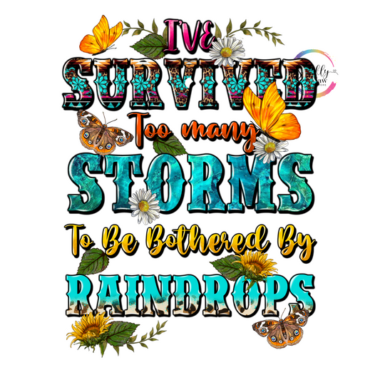 I've Survived to many storms UV Decal 4 x 3 in.