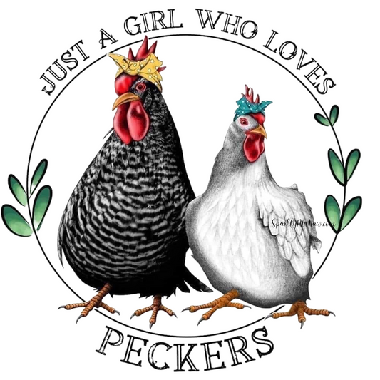 Just a girl who loves Peckers UV DTF Decal 4 x 3