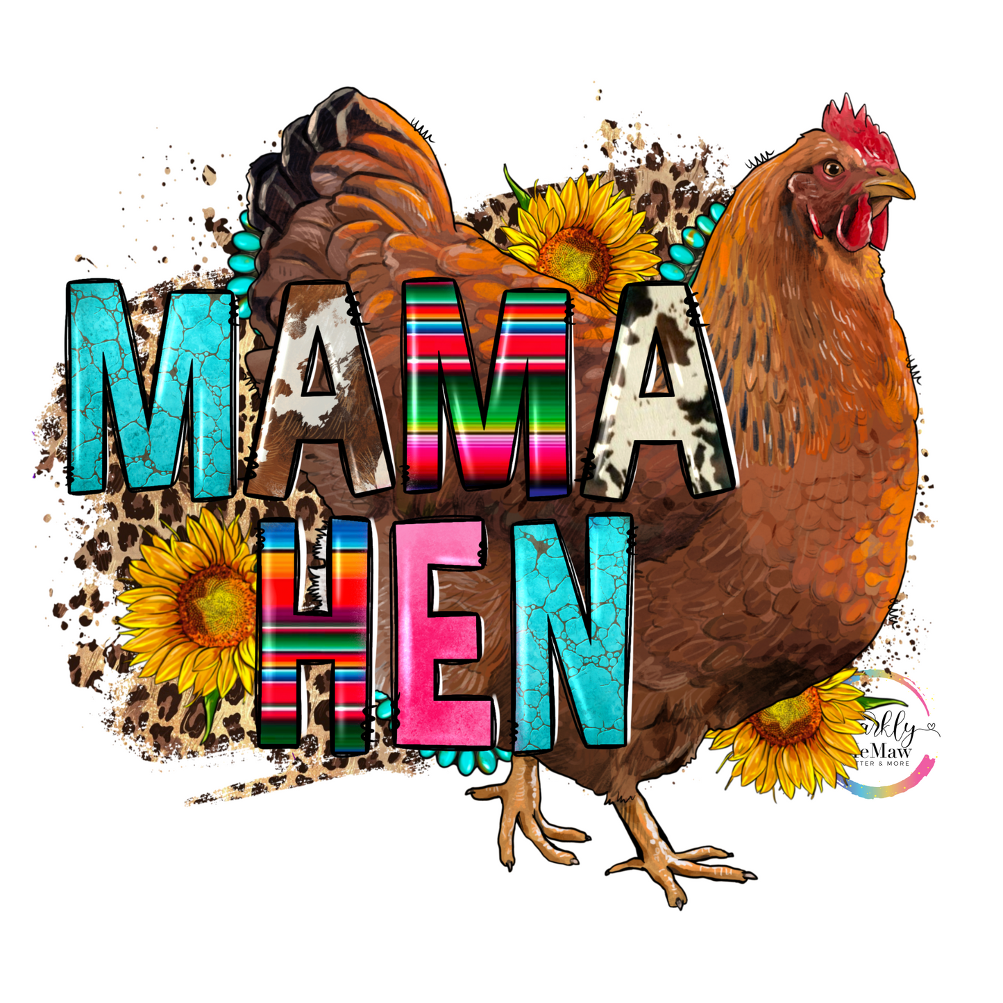 Mama Hen UV Decal 4 x 4 inches