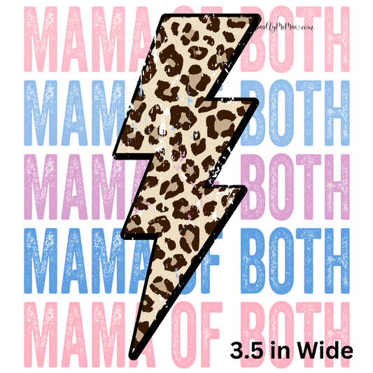 Mama Of Both Pink/Blue Stacked UV 3.5 inch decal