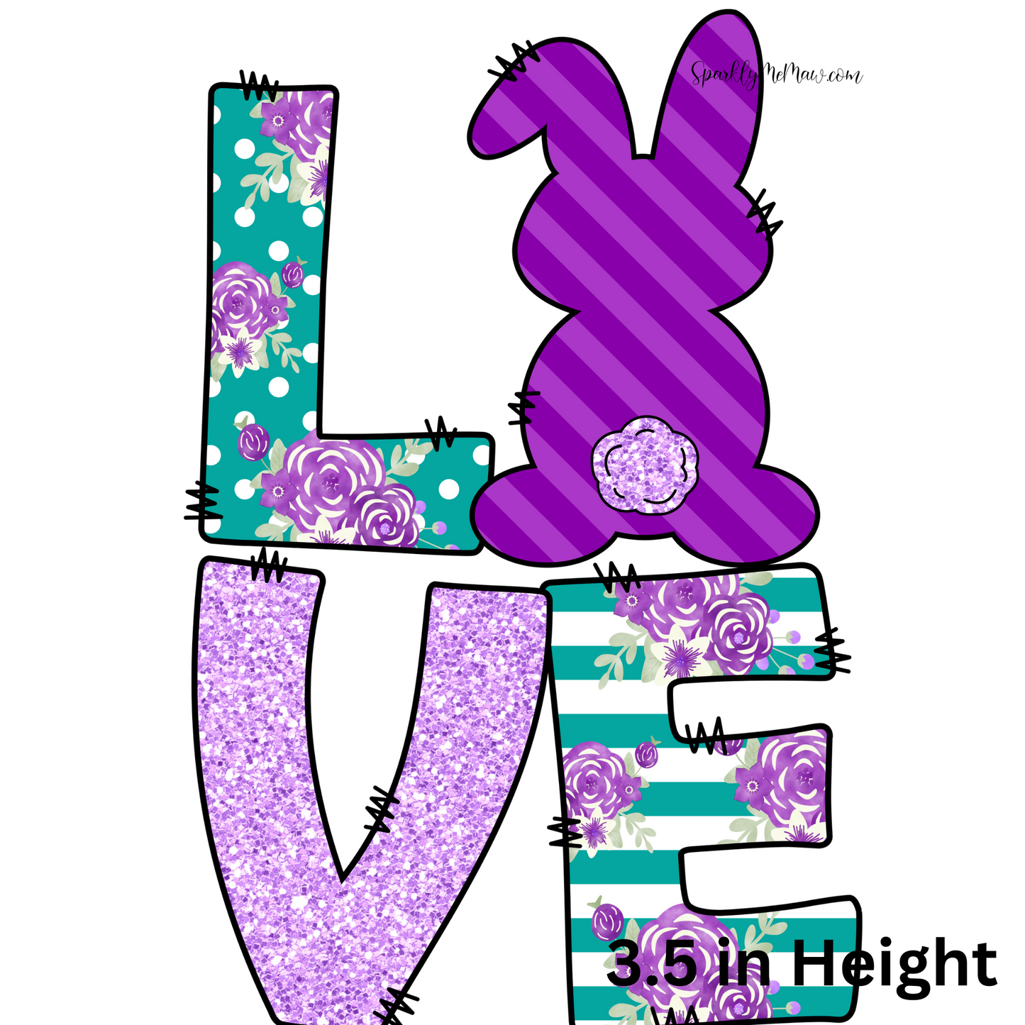 Love Bunny UV 4  inches Height Decal