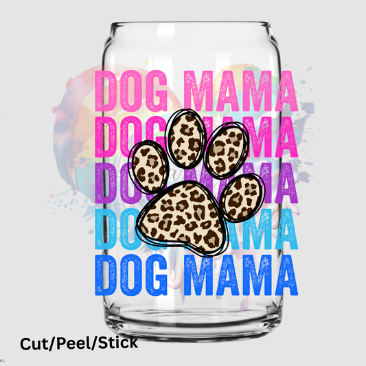Dog Mama Stacked Pink UV DTF Decal