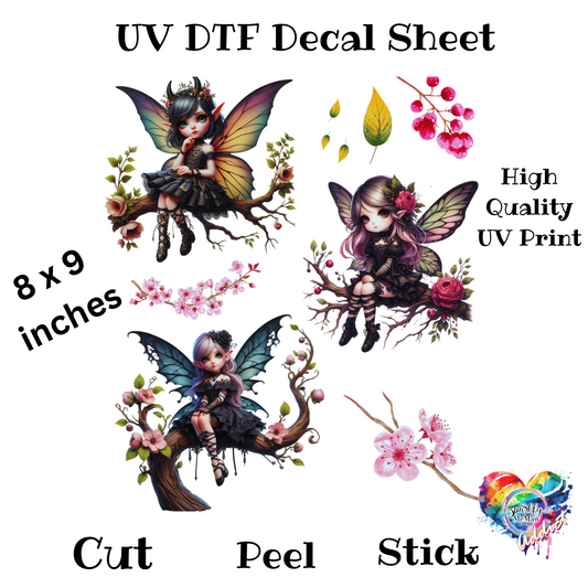 Dark Fairies UV DTF Element Sheet