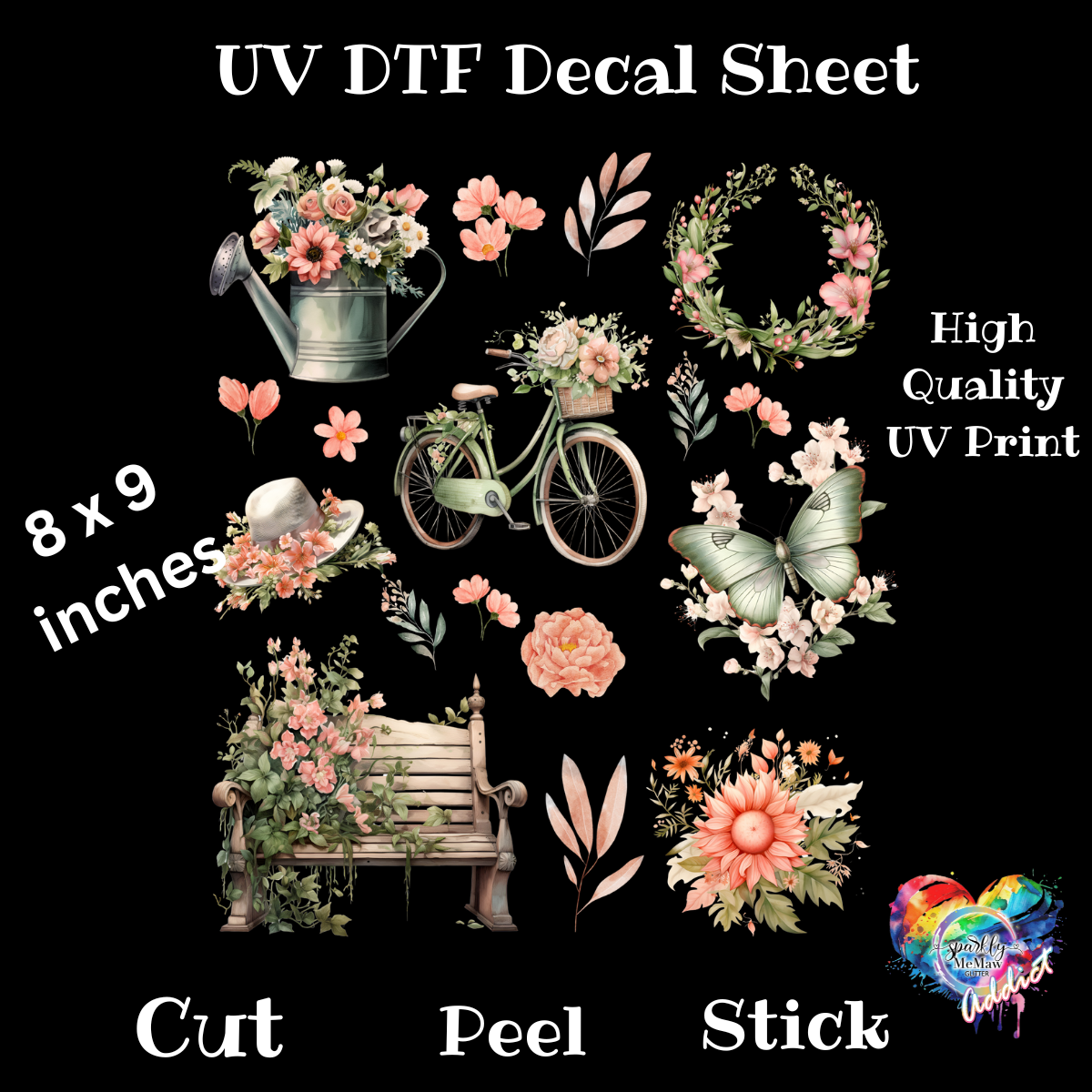 Summer Garden UV DTF Decal Sheet