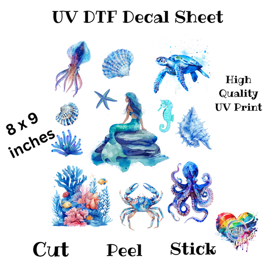 All Things Sea UV DTF Decal Sheet