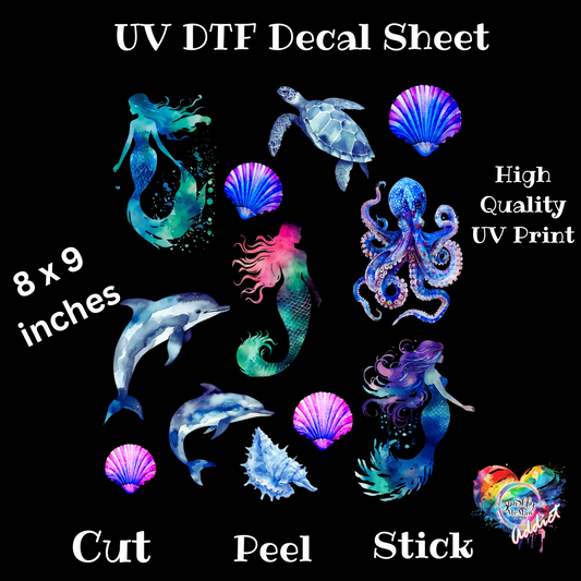 MerMaid Ocean UV DTF Decal Sheet