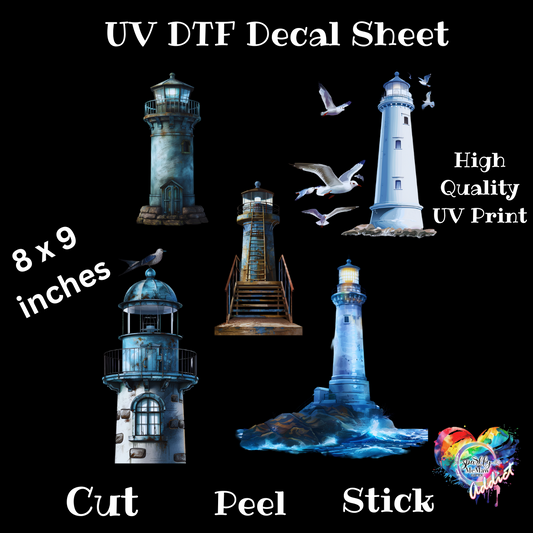 Lighthouse UV DTF Decal Sheet