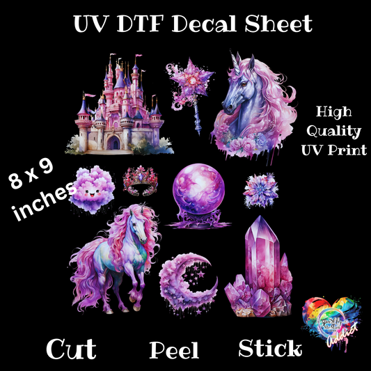 Purple "magical" UV DTF Decal Sheet