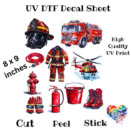 Fireman UV DTF Decal Sheet