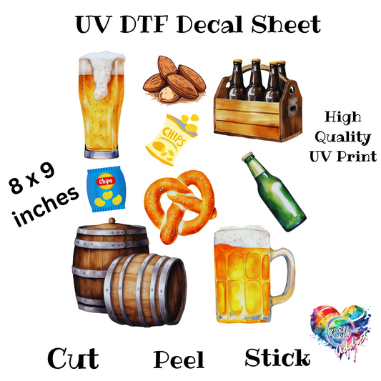 Beer UV DTF Decal Sheet