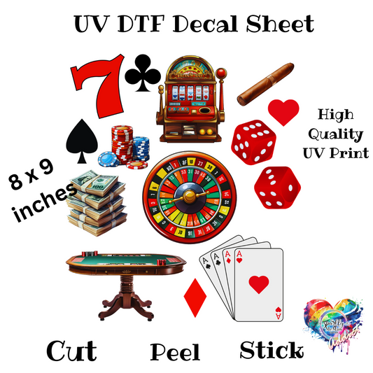 Poker UV DTF Decal Sheet