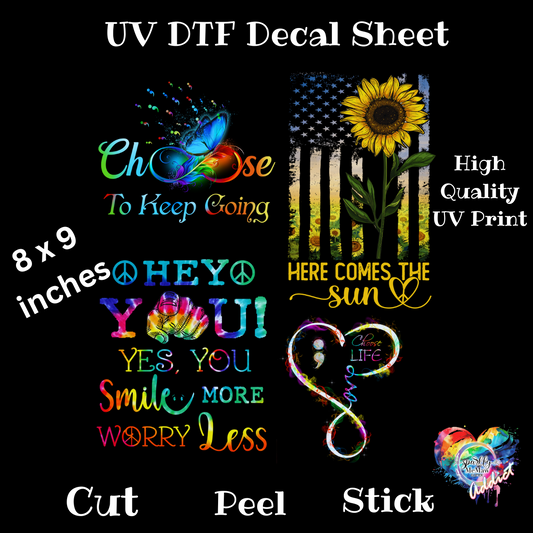 Keep Going UV DTF Decal Sheet