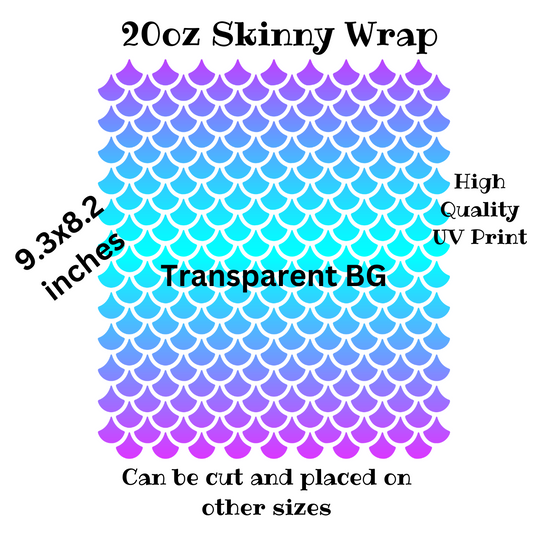 MerMaid Scales #1 UV DTF Skinny wrap size (element Sheet)