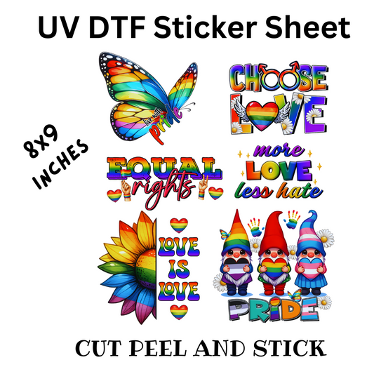 Equal Rights UV DTF Decal Sticker Sheet