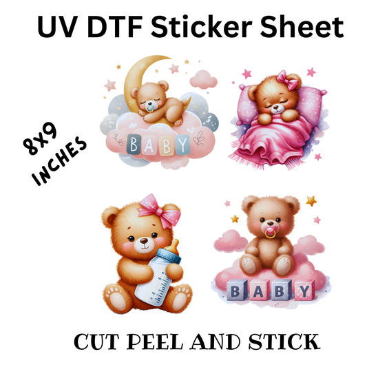 Baby Girl UV DTF Decal Sticker Sheet