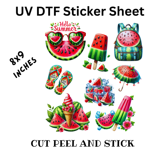 All Things Watermelon Uv DTF Decal Sticker Sheet