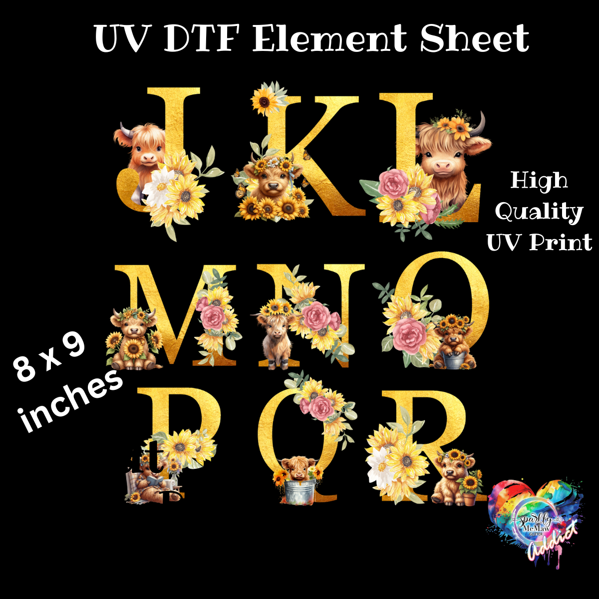 Alphabet #2 UV DTF Element Sheet