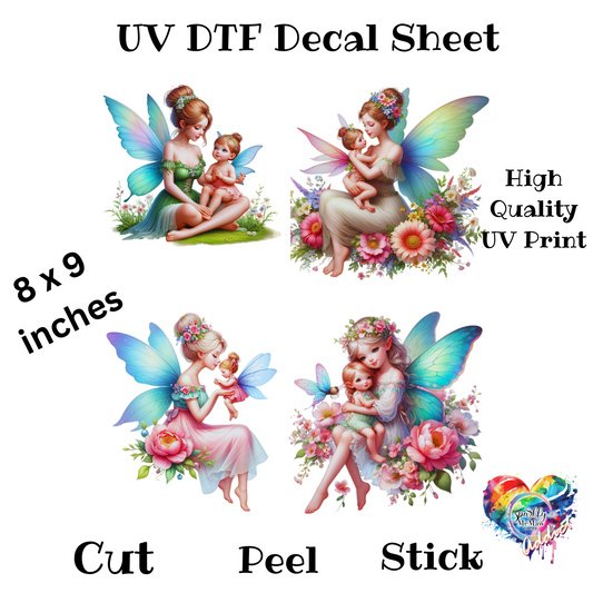 Mom Fairies UV DTF Decal Sheet