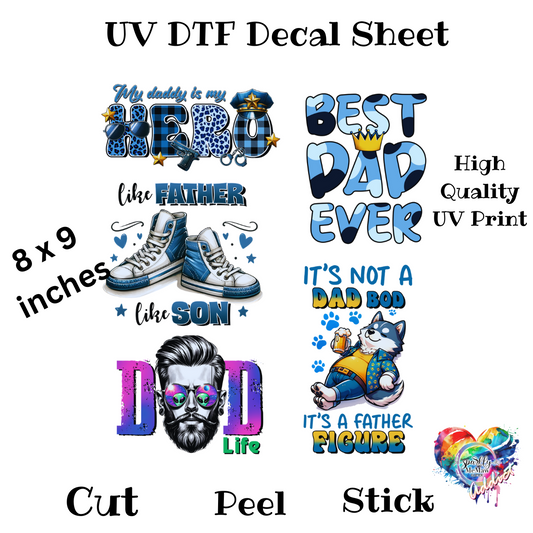 Dad UV DTF Decal Sheet