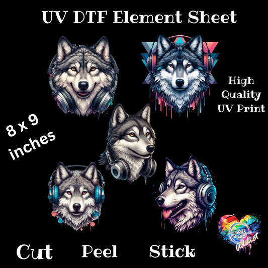 Wolf Headset UV DTF Element Sheet