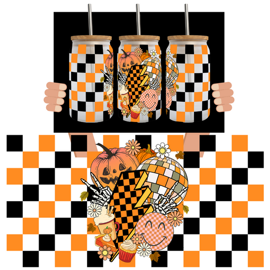 Checkered Fall UV DTF Wrap (16 oz sized)