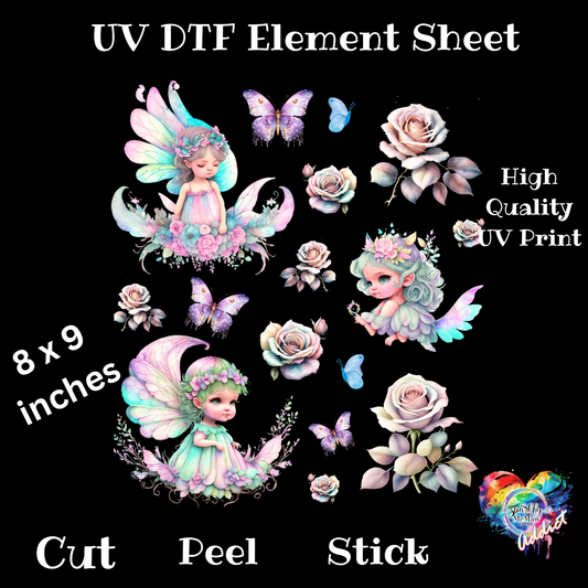 Pastel Fairy UV DTF Element Sheet