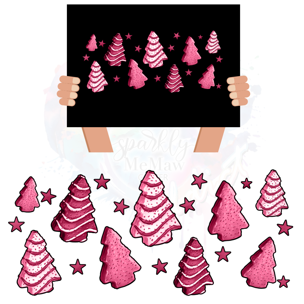 Pink Christmas Cakes UV DTF Wrap