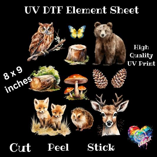 Woodland UV DTF Element Sheet
