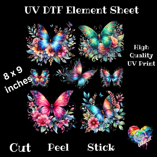 Butterfly #2 UV DTF Element Sheet