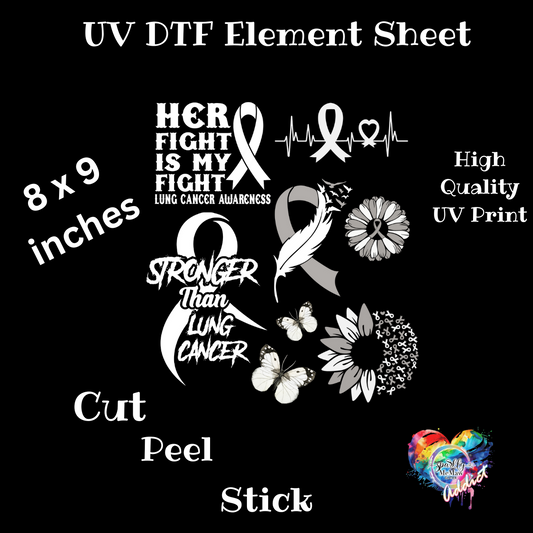 Lung Cancer UV DTF Element Sheet