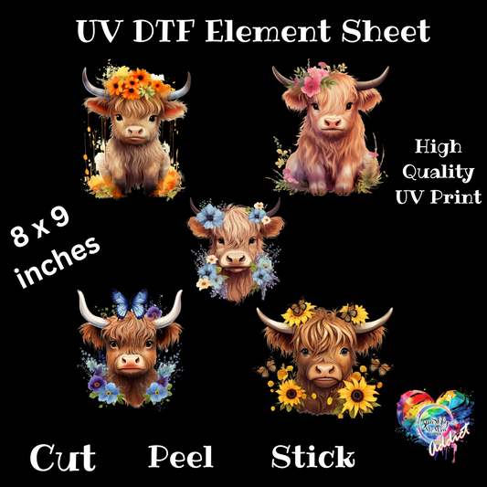 Baby Cow UV DTF Element Sheet