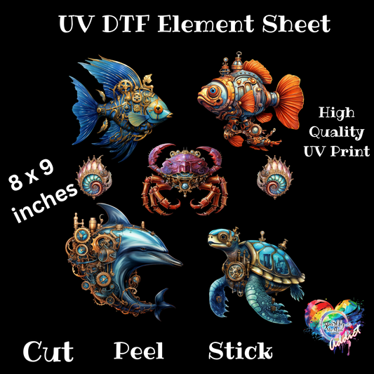 Under The Sea Steampunk 2 UV DTF Decal Sheet