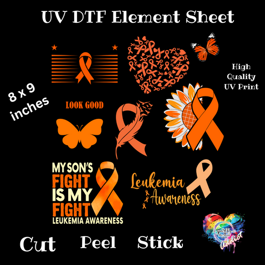 Leukemia UV DTF Element Sheet