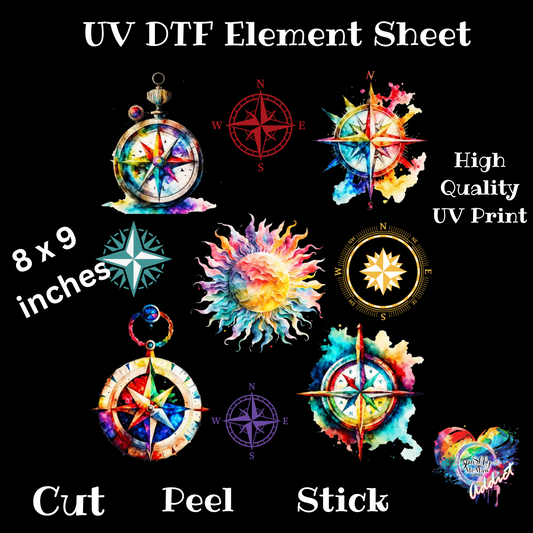 Compass UV DTF Elements Sheet