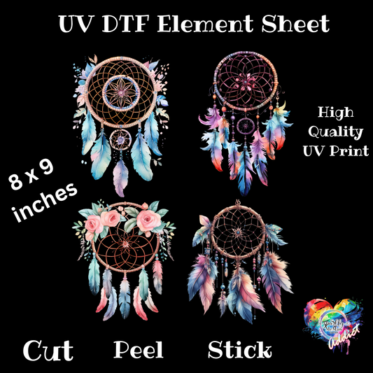 Pastel Dreamcatcher's UV DTF Element Sheet