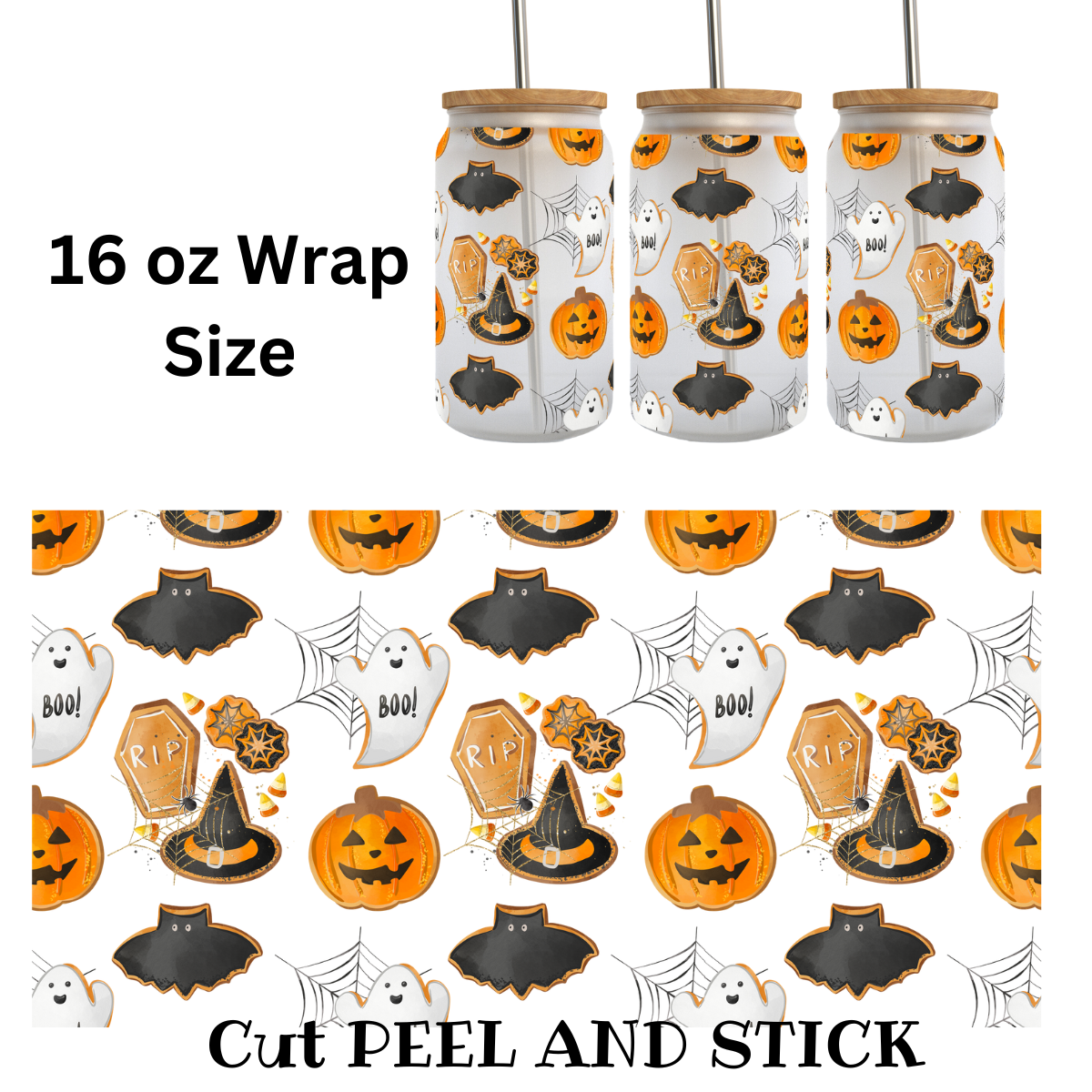 Halloween Boo UV DTF Wrap