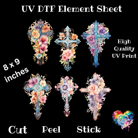 Crosses UV DTF Element Sheet